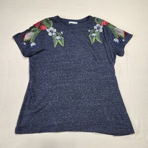Zara Top Women Embroidered Design Size 8 52% Cotton 48% Poly